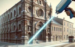 Laserowe czyszczenie elewacji cegieł fasady Zamość